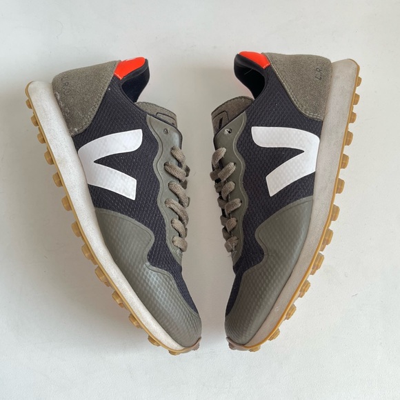 Veja Rio Branco Olive Green, Navy and Orange Shoes Size 8 - Picture 5 of 10